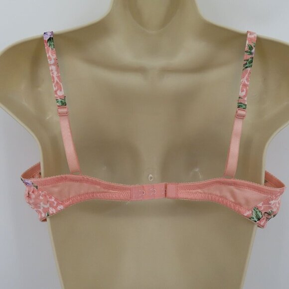 Victorias Secret Gold Label 36C 695 Pink Purple Flower Floral Underwire Bra VTG - Picture 6 of 14